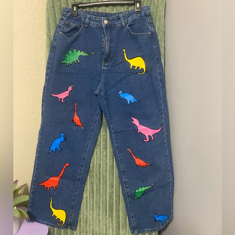 Dinosaur Print Denim Jeans